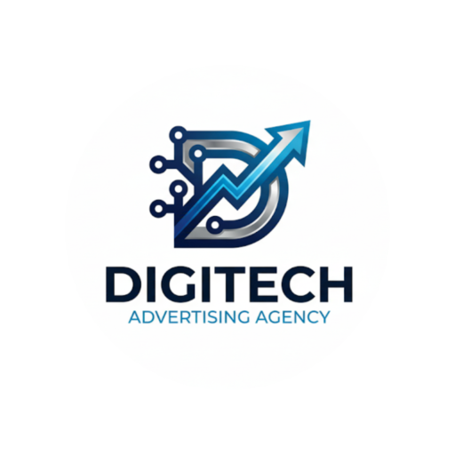 Digitech Advertising logo for digital marketing agency providing SEO, Google Ads, website development, and social media marketing services.